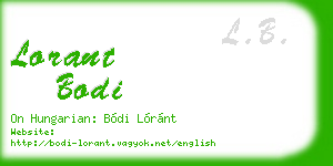 lorant bodi business card